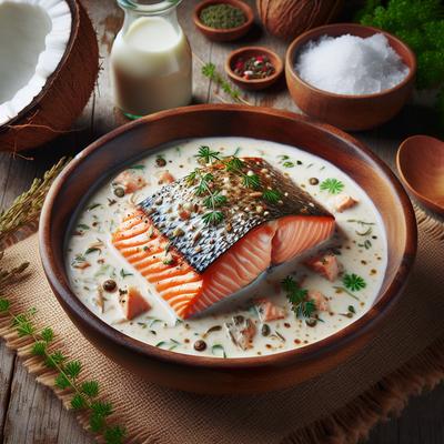 Image of Salmon Cooked in Coconut Milk