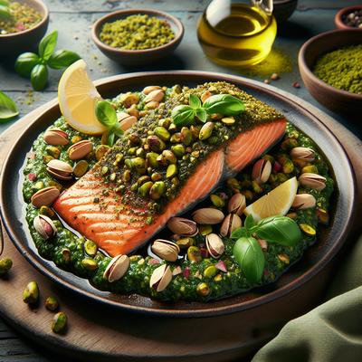 Image of Salmon Crusted Pistachio Pesto