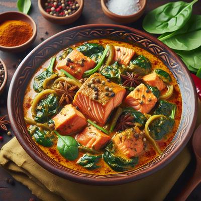 Image of Salmon Curry with Spinach