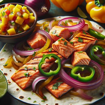Image of Salmon Fajitas with Mango Salsa