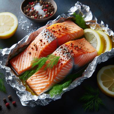 Image of Salmon Fillets Baked in Foil