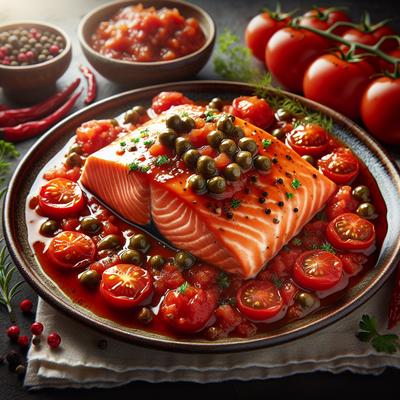 Image of Salmon Fillets in Tomato Caper Sauce