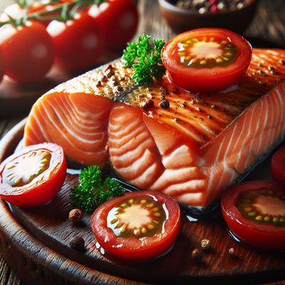 Image of Salmon Fillets with Fresh Tomatoes