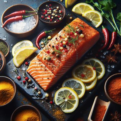 Image of Salmon in a Spicy Lemon Marinade