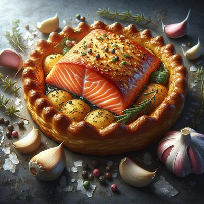 Image of Salmon in Garlic Herbed Potato En Croute Sp5