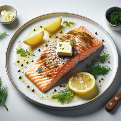 Image of Salmon Marinade with Dill Butter and Lemon