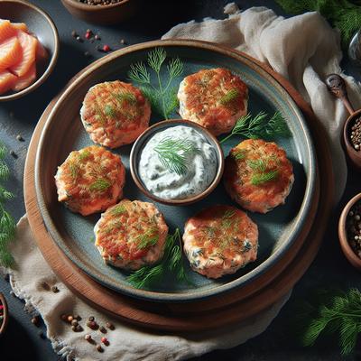 Image of Salmon Patties with Dill Sauce