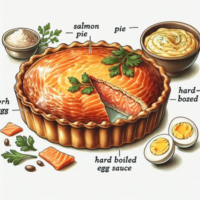 Image of Salmon Pie with Egg Sauce