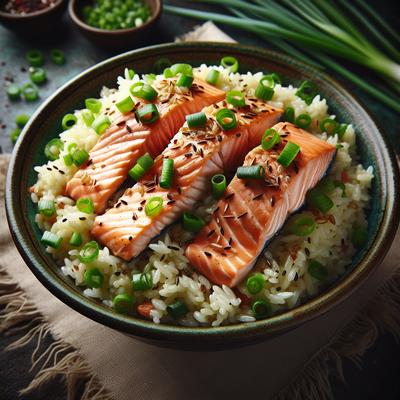Image of Salmon Pilaf with Green Onions