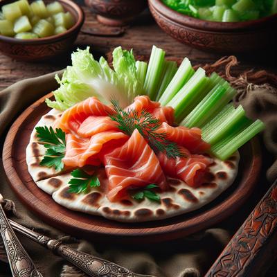 Image of Salmon Pitas with Celery Heart Salad