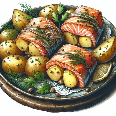 Image of Salmon Potato Parcels
