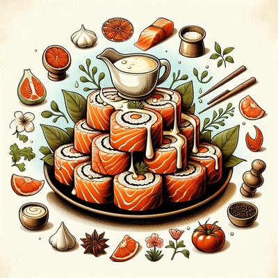 Image of Salmon Rolls with Creamy Sauce
