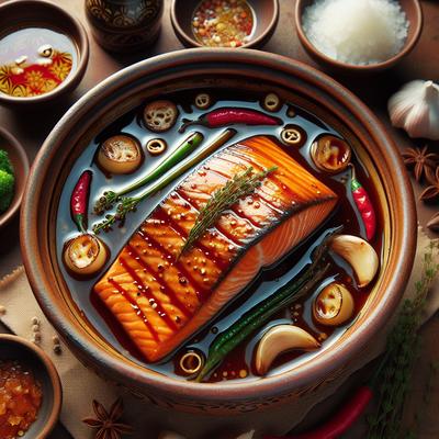 Image of Salmon Steak in Caramel Sauce Vietnamese Ca Kho