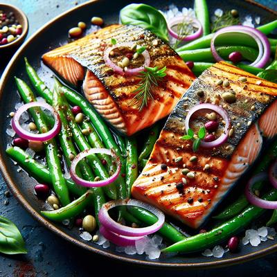 Image of Salmon Steaks with Green Bean Salad