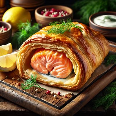 Image of Salmon Stuffed in Puff Pastry