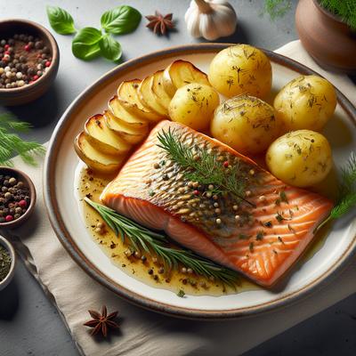 Image of Salmon Trilogy Part I Potato Baked Salmon