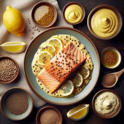 Image of Salmon with a Creamy Lemon Mustard Sauce