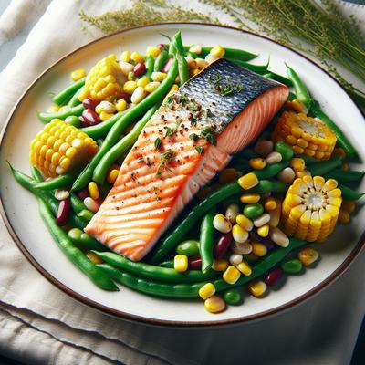 Image of Salmon with Bean Corn Salad