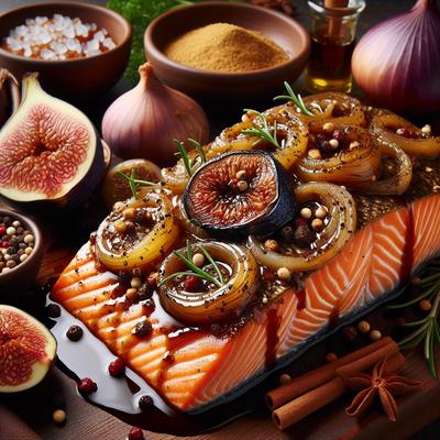 Image of Salmon with Caramelized Onion and Fig Sauce
