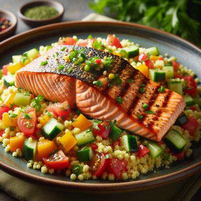 Image of Salmon with Couscous Vegetable Salad