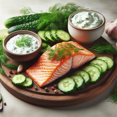 Image of Salmon with Cucumber Dill Sauce