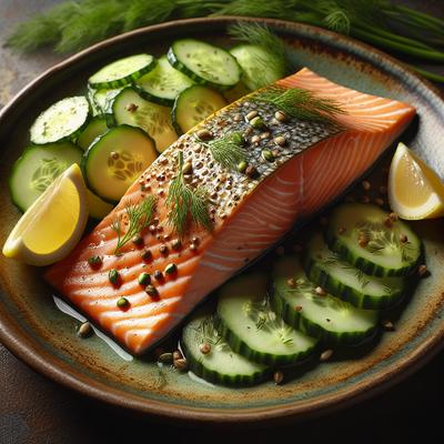 Image of Salmon with Cucumber Salad