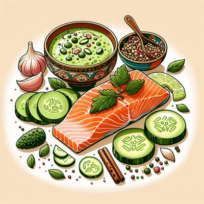 Image of Salmon with Cucumber Sauce