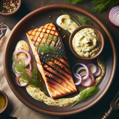 Image of Salmon with Dijon Dill Shallot Sauce