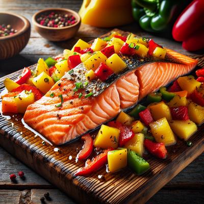 Image of Salmon with Fruit and Peppers