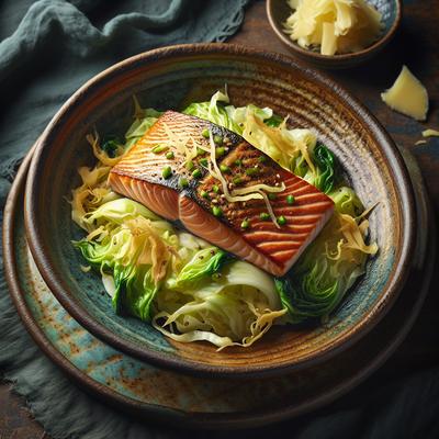 Image of Salmon with Gingery Cabbage