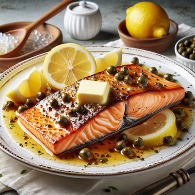 Image of Salmon with Lemon Butter Caper Sauce