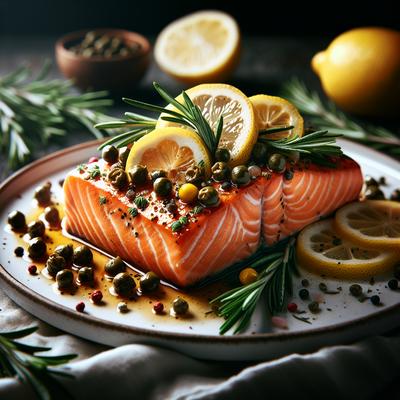 Image of Salmon with Lemon Capers and Rosemary