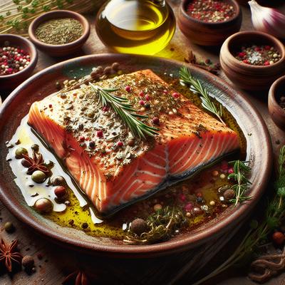 Image of Salmon with Olive Oil Herbs