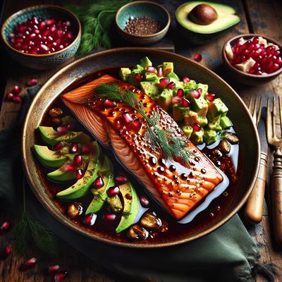 Image of Salmon with Pomegranate Avocado Salsa