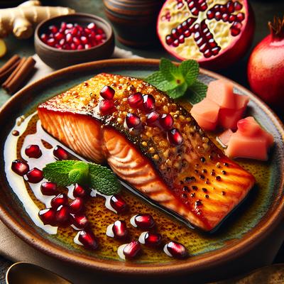 Image of Salmon with Pomegranate Ginger Glaze
