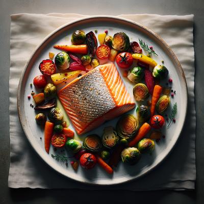 Image of Salmon with Roasted Vegetables