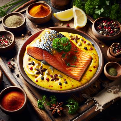 Image of Salmon with Saffron Cream Sauce