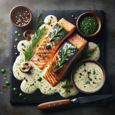 Image of Salmon with Tarragon Cream Sauce