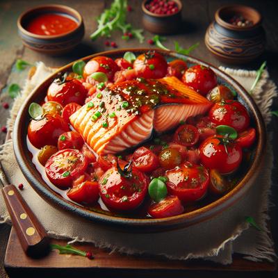 Image of Salmon with Tomato Vinaigrette