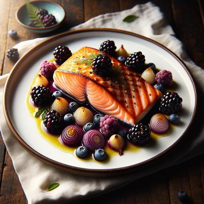 Image of Salmon with Warm Blackberry and Shallot Compote
