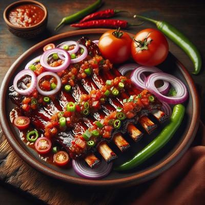 Image of Salsa Glazed Pork Ribs