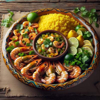 Image of Salsa Verde Seafood with Yellow Rice