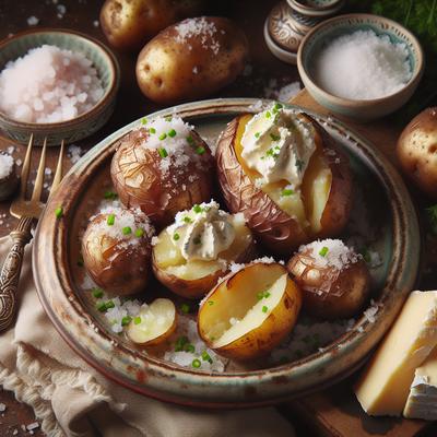 Image of Salt Baked Potatoes with Goat Cheese