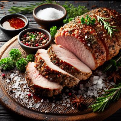 Image of Salt Crusted and Seasoned Pork Tenderloin