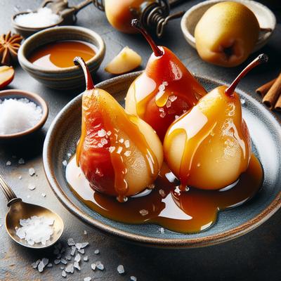 Image of Salt Roasted Pears with Caramel Sauce