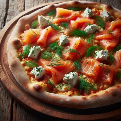 Image of Sam's Smoked Salmon Dill Goat Cheese Pizza