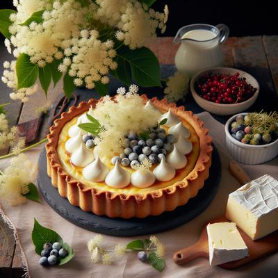 Image of Sambocade Medieval Elderflower Cream Cheese Tart