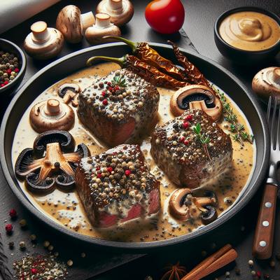 Image of Sandi's Black Pepper Cube Steaks Mushroom Cream Sauce