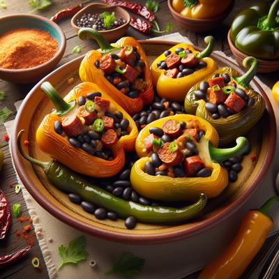 Image of Sarasota's Chorizo and Black Bean Stuffed Cubanelle Peppers
