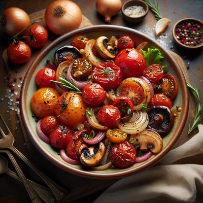 Image of Sarasota's Roasted Tomato Onion and Mushroom Salad